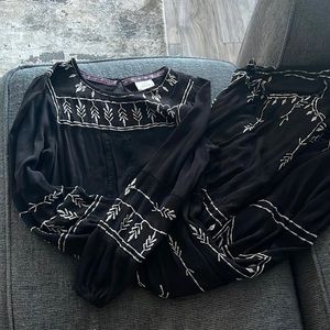 Knox rose black with white seams dress